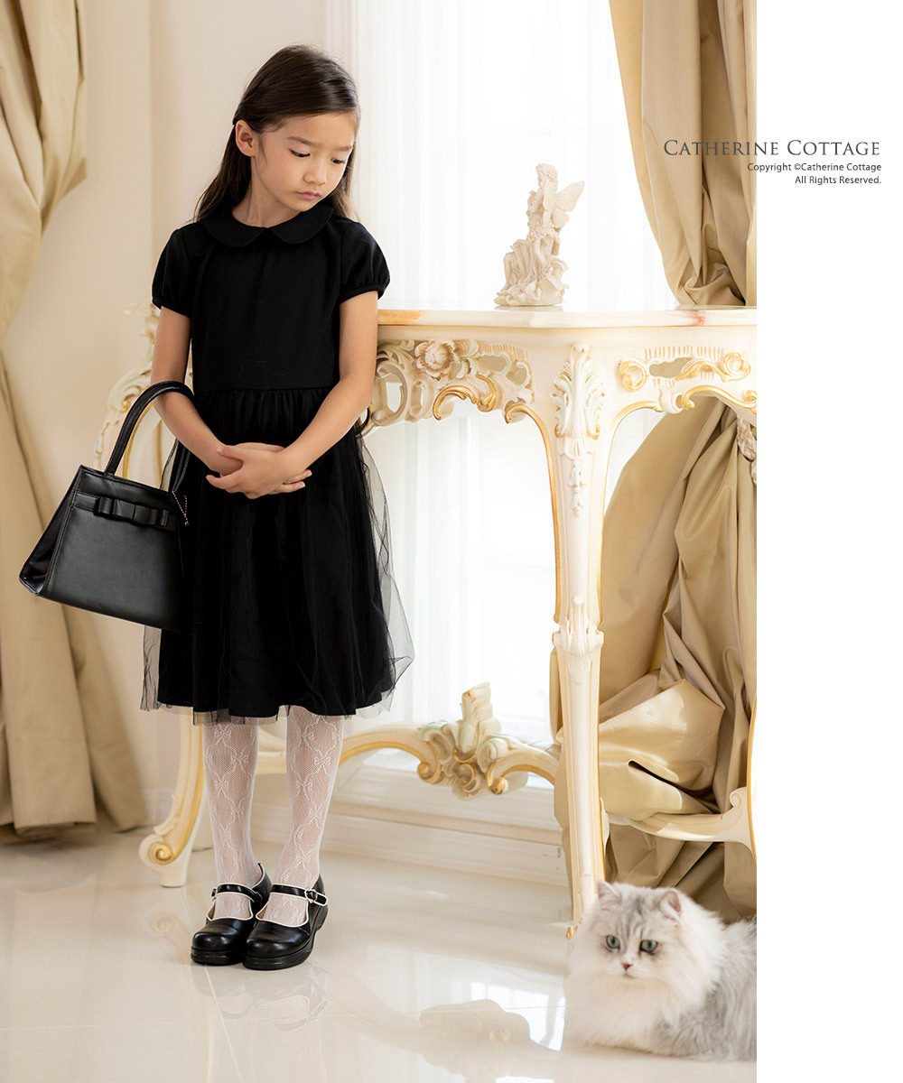 子供服 フォーマル 女の子 冠婚葬祭 礼服 半袖 ブラックワンピース チュールスカートワンピース 100 110 1 130 140 150 Cm Tak Cc0670 キャサリンコテージ 通販 Yahoo ショッピング