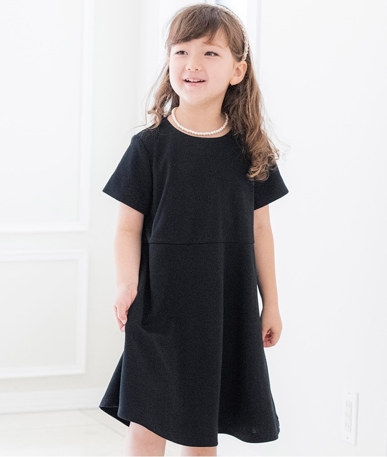 黒 ワンピース セール　子供服 フォーマル 女の子 きれいめベーシック半袖・長袖フレアワンピース 冠婚葬祭 入園式 入学式 卒業式TAK キャサリンコテージ｜catherine｜02