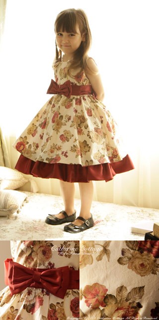 子供ドレス ピアノ 女の子 フォーマルドレス クラシカルローズプリントドレス 110 150cm Tak Cc0213 キャサリンコテージ 通販 Yahoo ショッピング