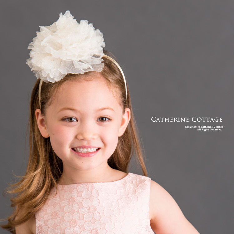 ラメフラワーカチューシャ アクセサリー女の子 ブライダル 白 ゴールド Tak Np003 キャサリンコテージ 通販 Yahoo ショッピング