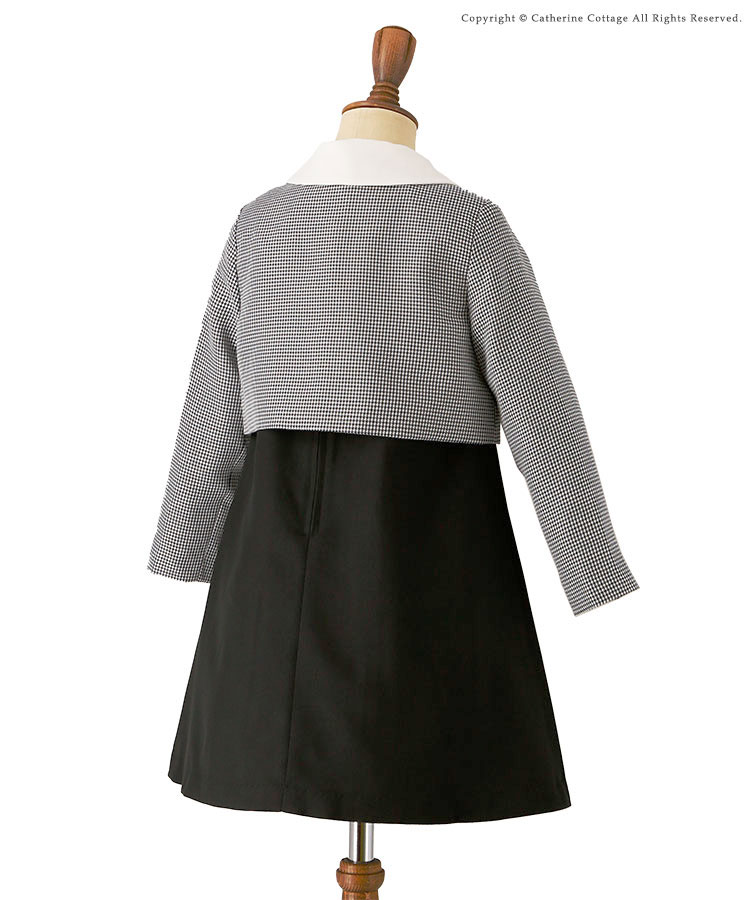 女の子 入学式 白襟ボレロ＆ワンピーススーツ