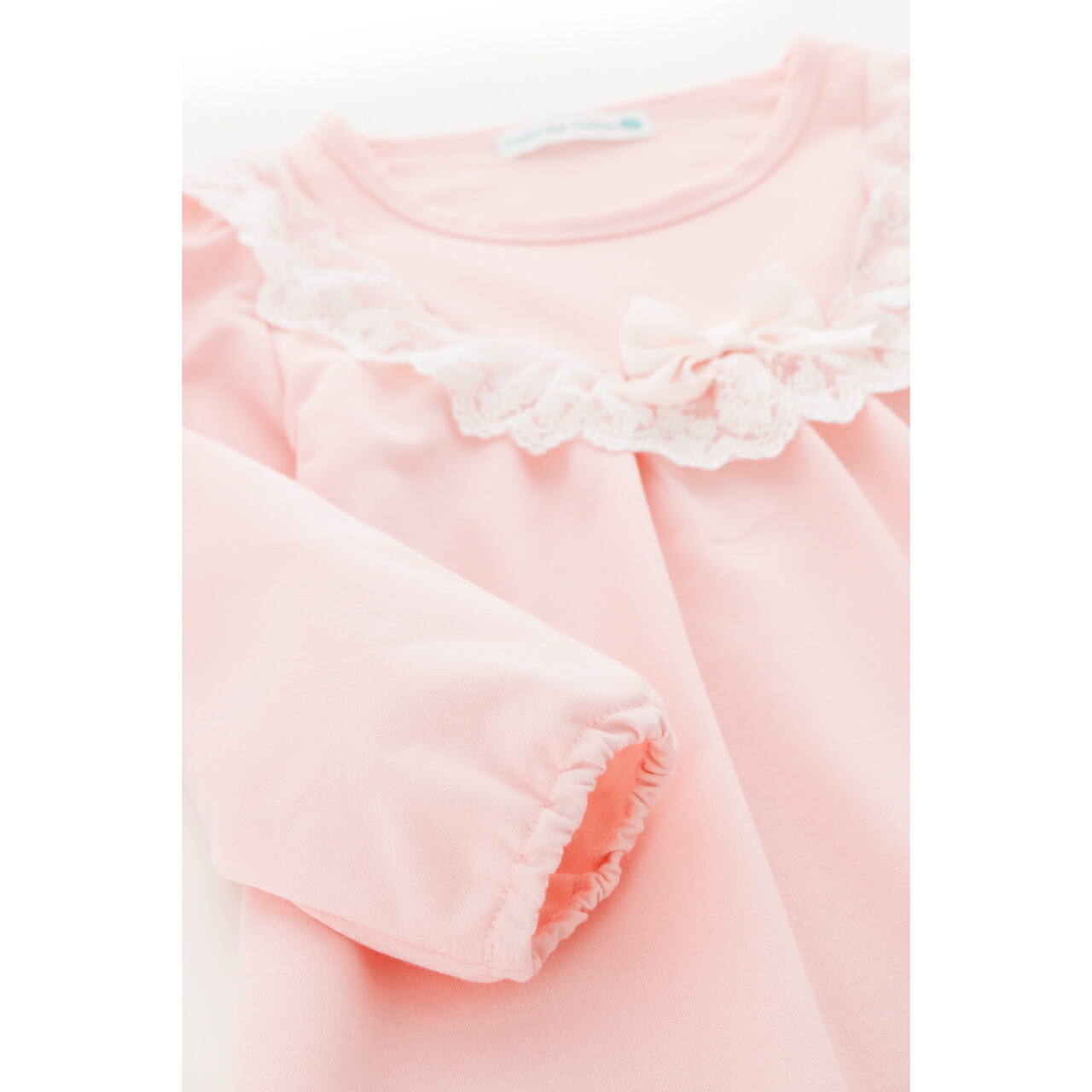 やわらか裏毛のヨークレースネグリジェ 長袖 パジャマ キッズ 女の子 ルームウェア カジュアル