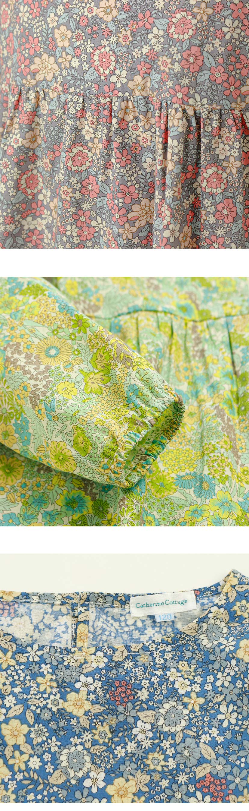 キッズ ナチュラルワンピース 長袖 コットン