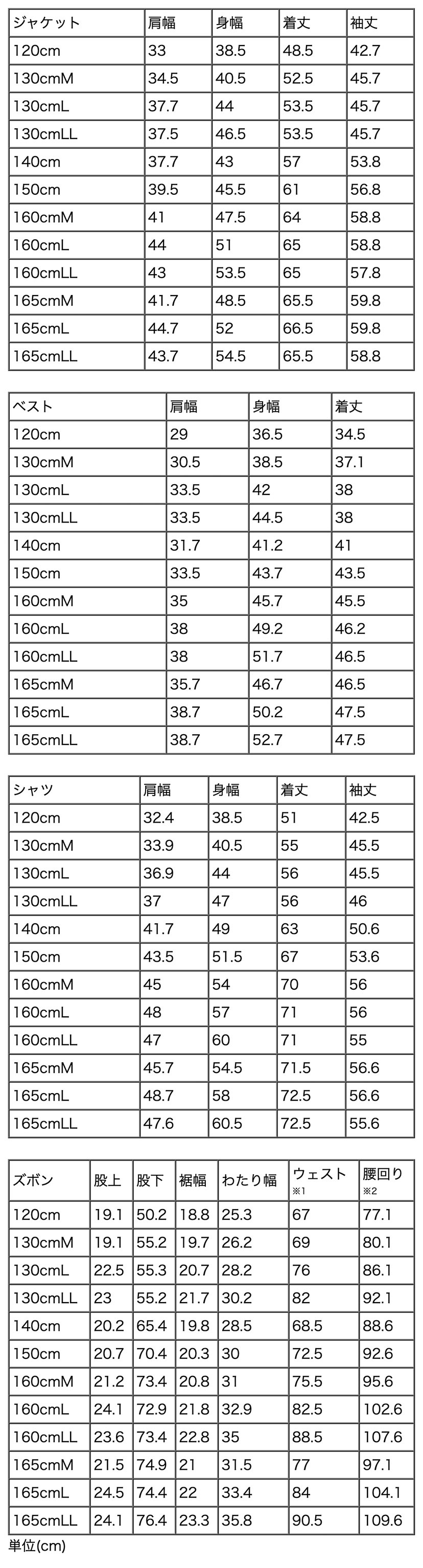 サイズ表