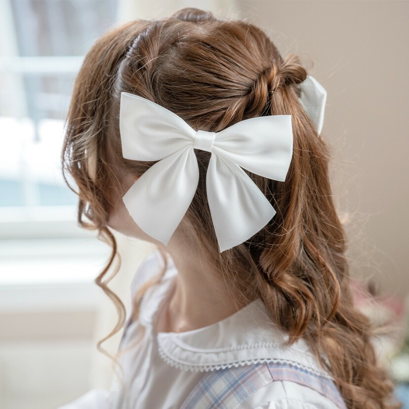 Amazon | 女性用ヘアリボンクリップ 2個 大きなリボン 女の子用