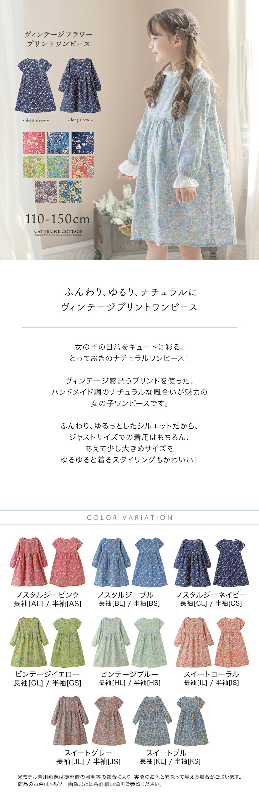 ヴィンテージフラワープリントワンピース,商品説明