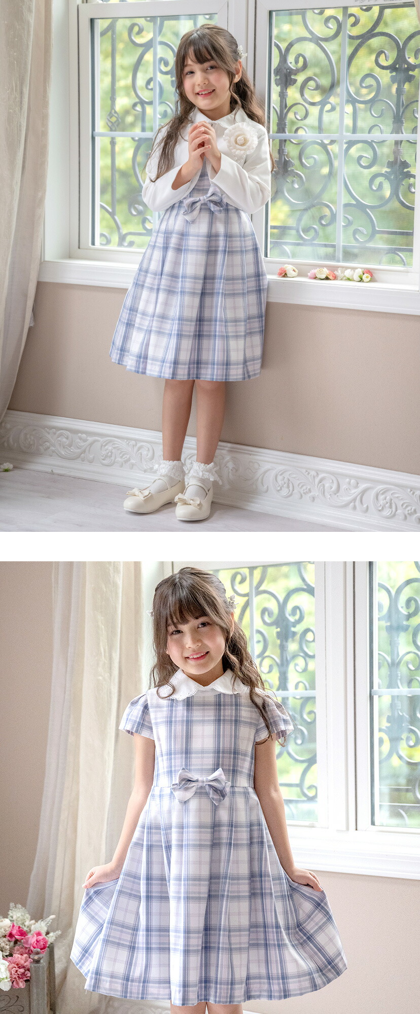 入学式 丸襟ワンピースとボレロのアンサンブル モデル画像2