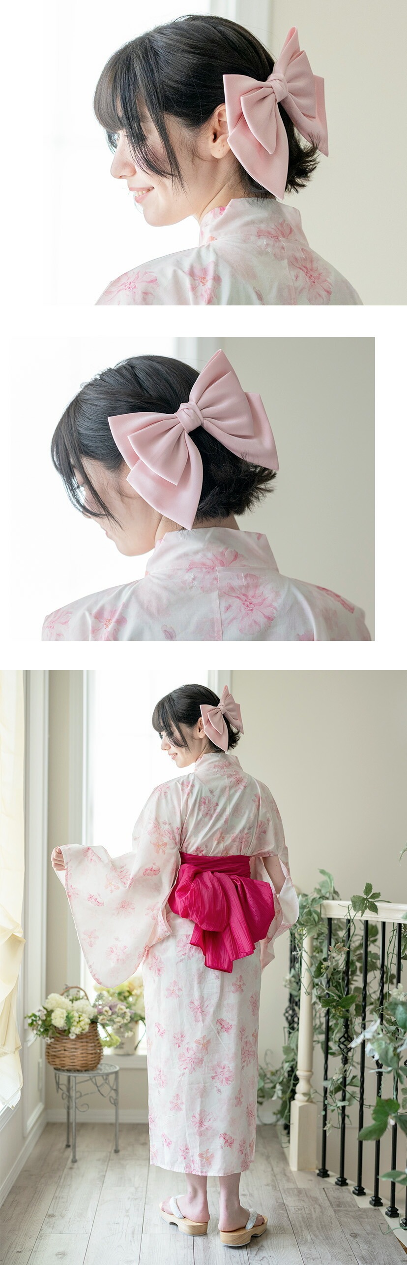 マカロンラメリボンヘアクリップ キャサリンコテージ モデル画像1