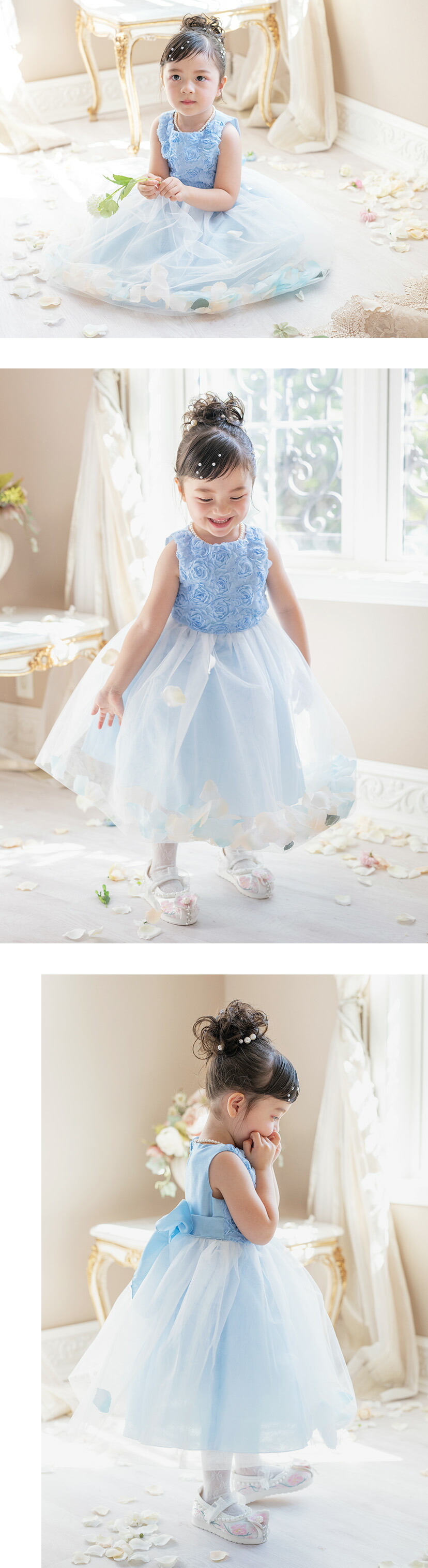 ドレス バラ柄 チュール