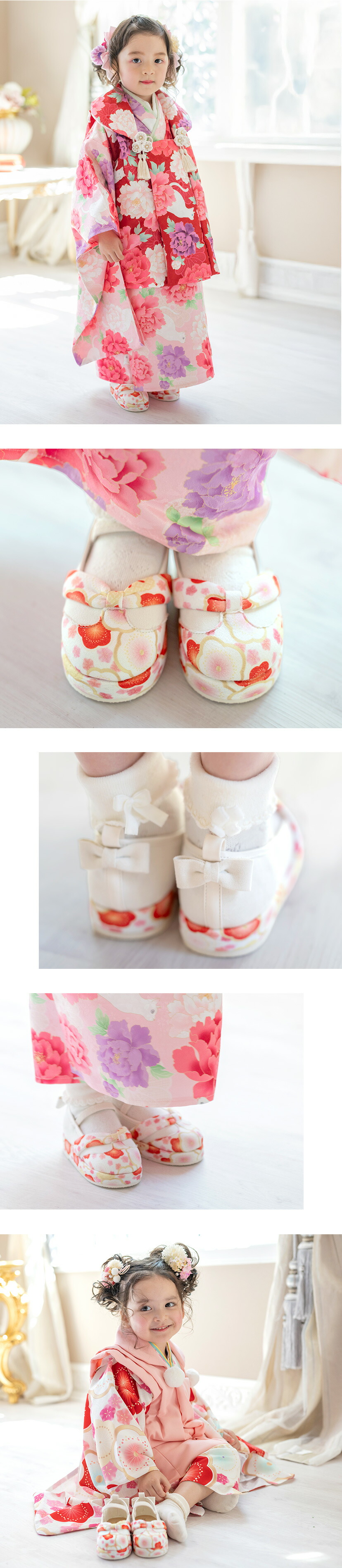 キャサリンコテージ,花柄鼻緒の草履風スリッポン,モデル画像2