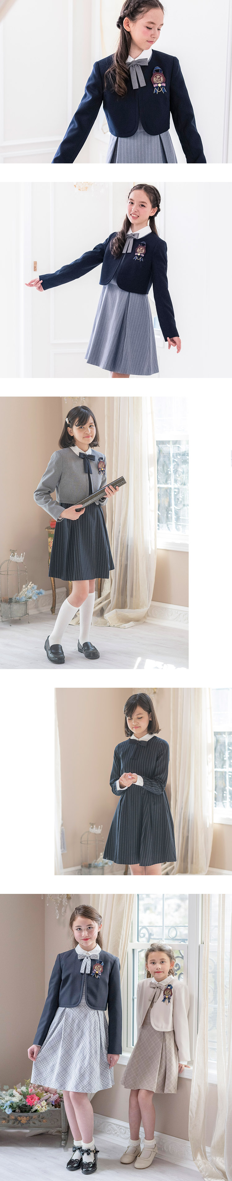 白襟ワンピースボレロスーツセット,モデル画像2