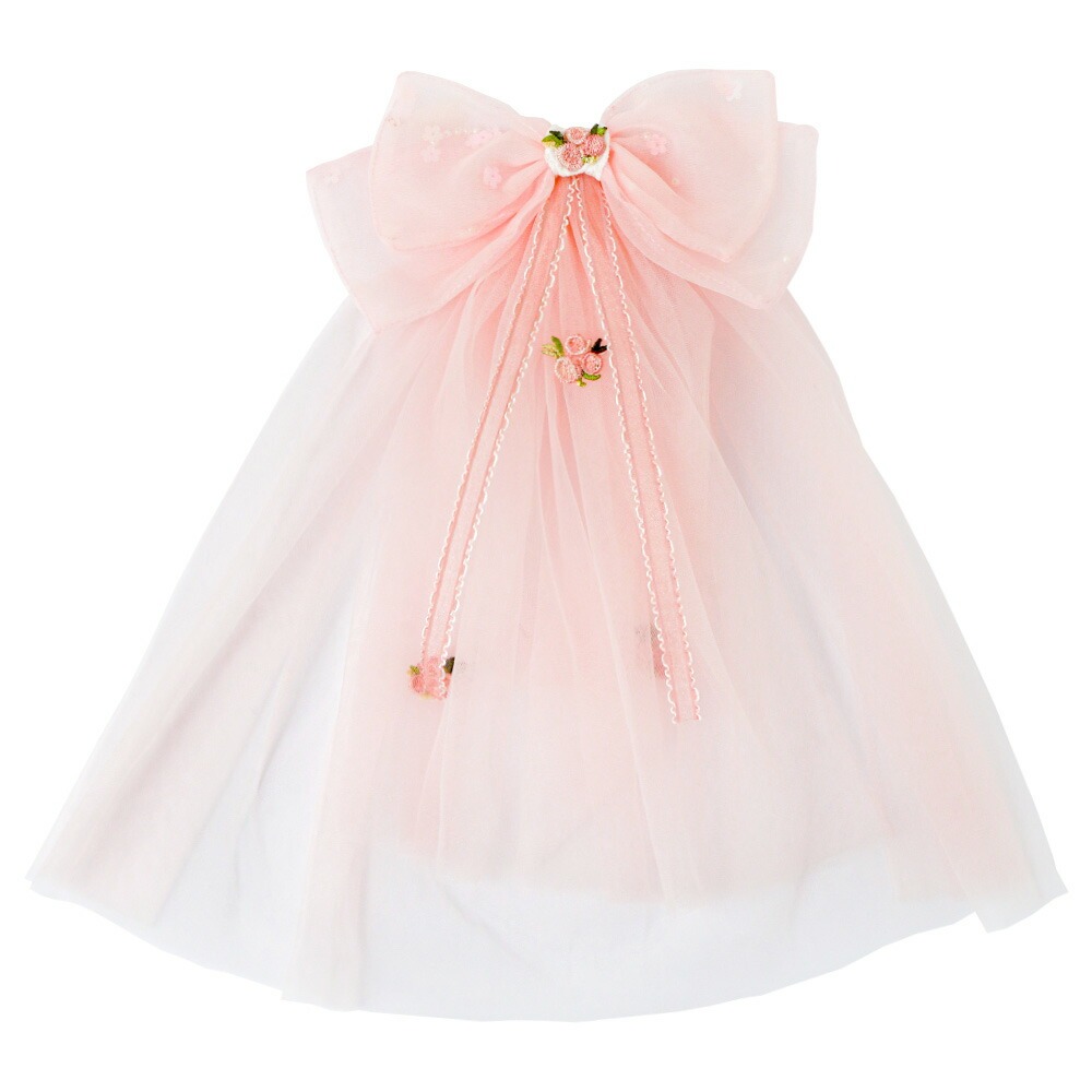 ヘアアクセサリー ふわふわチュールリボンクリップ 送料無料 キッズ ジュニア 髪飾り オーガンジー [YUP12] キャサリンコテージ | Catherine Cottage | 01