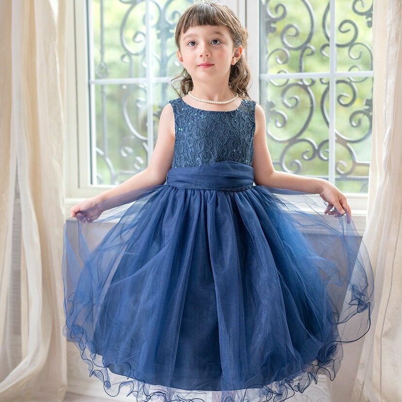 【最終値引】ドレスコ　130 水色 レース チュール ドレス キッズ フォーマル 最終値引】ドレスコ 130 水色 レース チュール ドレス キッズ