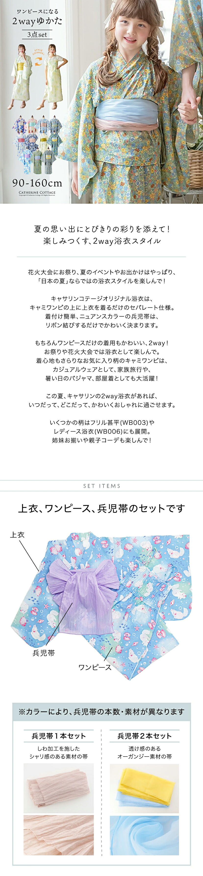 キャサリンコテージオリジナル柄ワンピースになる2WAY浴衣,商品説明