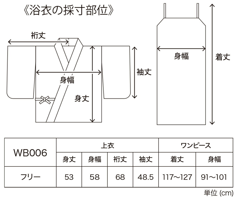 WB006サイズ表