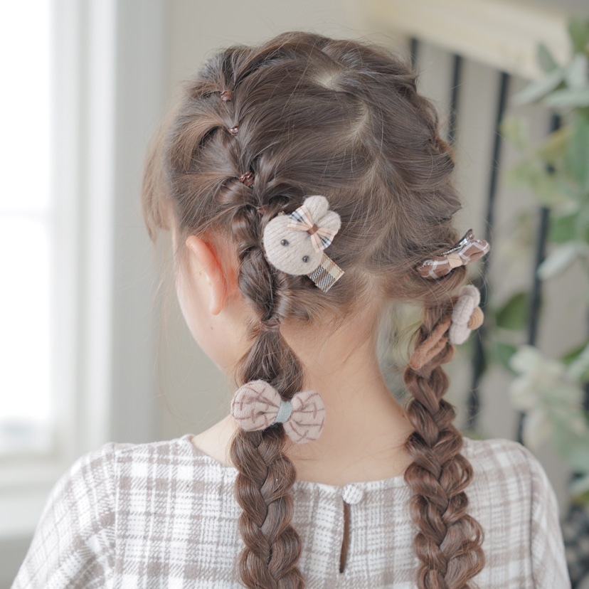 ヘアアクセサリー うさぎとリボンのヘアクリップ 4個セット 髪飾り [YUP6] キャサリンコテージ :QI005:キャサリンコテージヤフー店  通販 