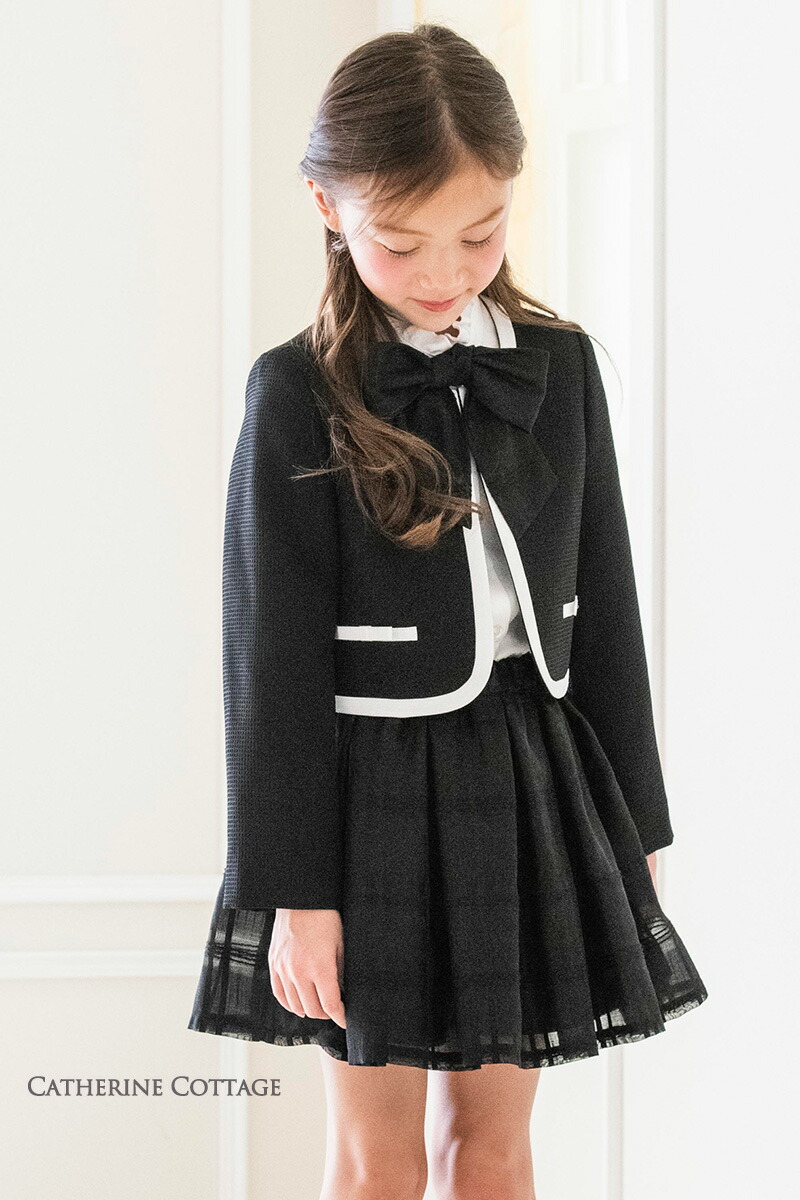 チェック柄オーガンジースカートスーツセット,ブラック着用モデル2