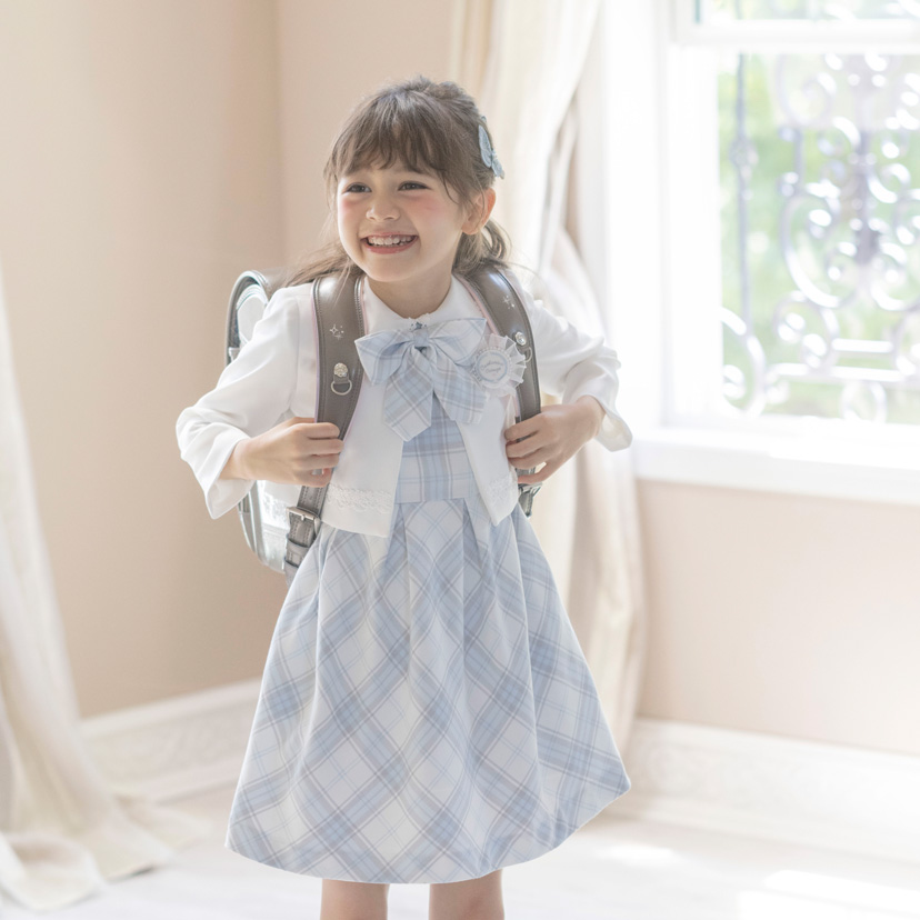 入学式 女の子 服 スーツ 奉仕セール 丸襟チェックワンピース