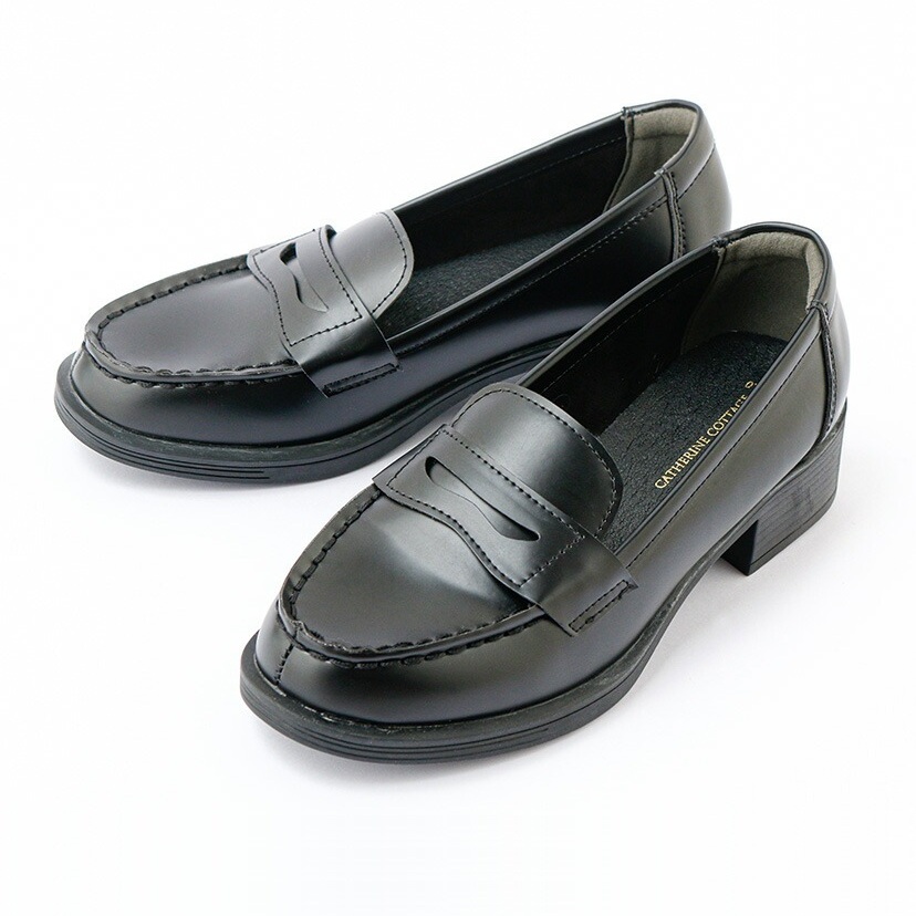 靴 シューズ 女の子 卒業式 ヒールローファー フォーマルシューズ カジュアル 黒 クッション入り 通学 卒服 キャサリンコテージ TAK | Catherine Cottage | 01
