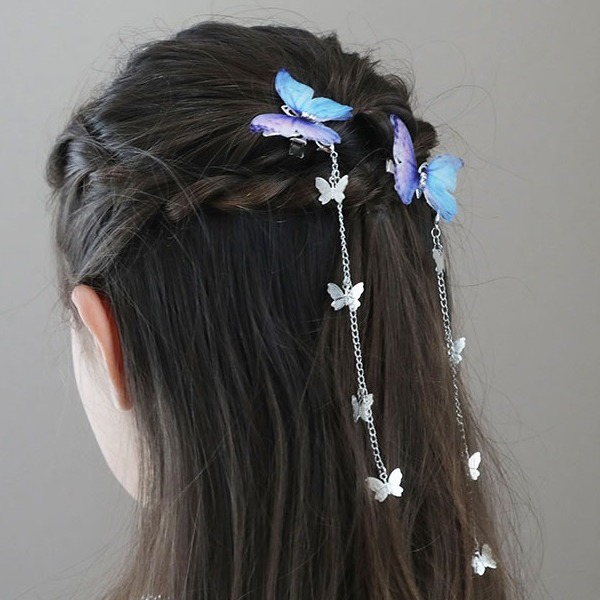BlueButterfly 髪飾り ヘアクリップ