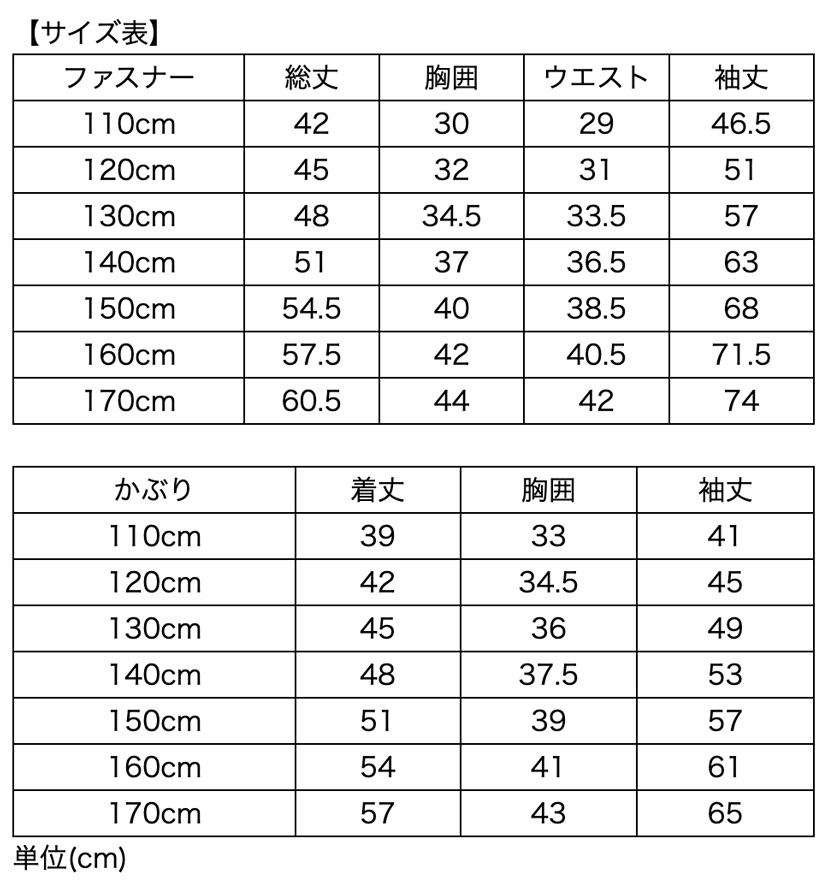 サイズ表