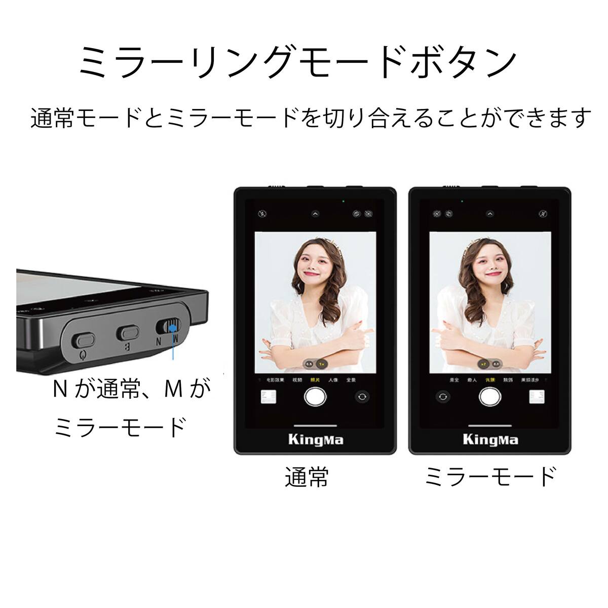 自撮りモニター ミラーリンク iPhone 背面カメラ 確認用ディスプレイ