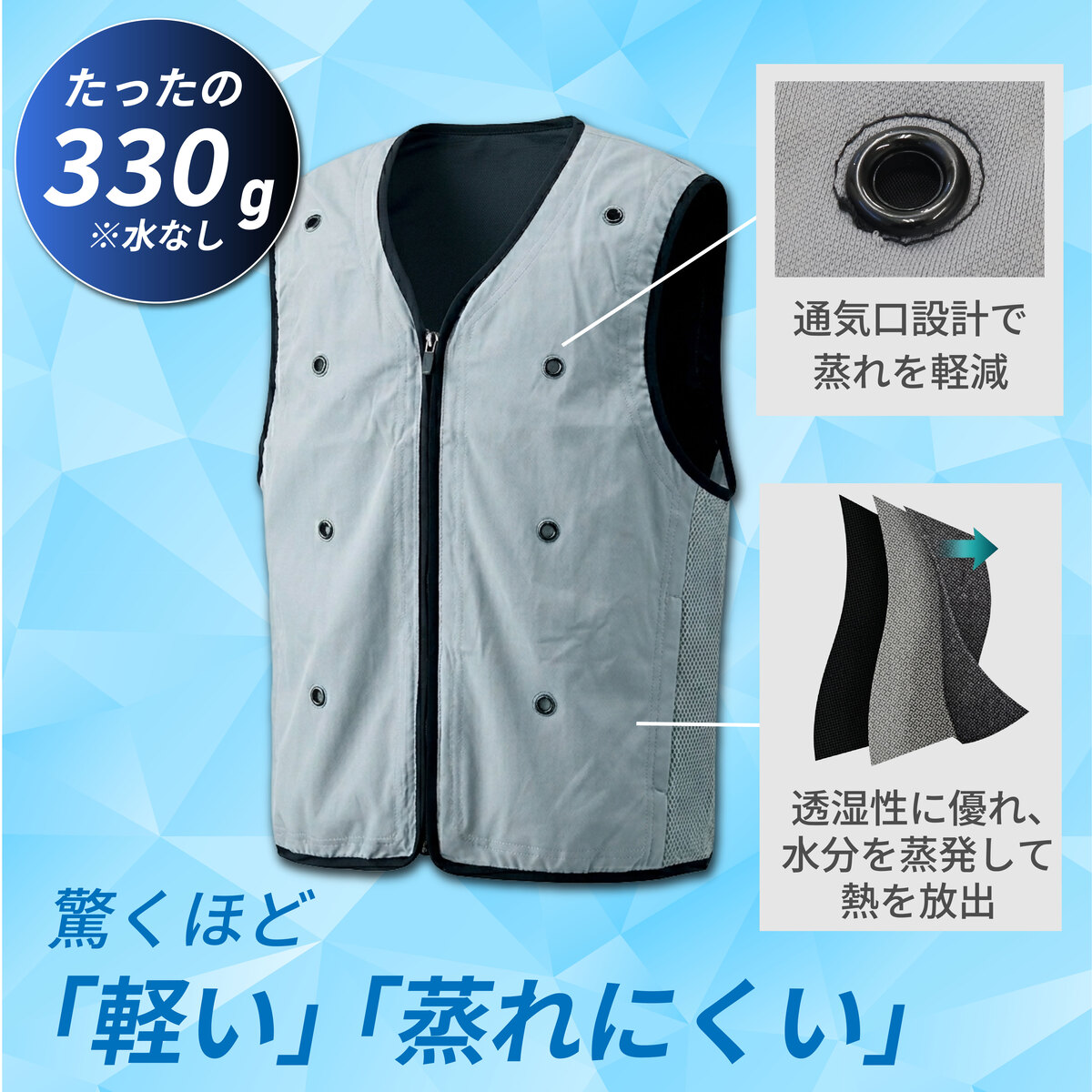冷却ベスト 水冷ベスト 気化熱 冷感ベスト 水冷服 バッテリー不要 保冷