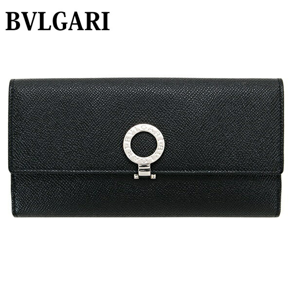 ブルガリ レザー 二つ折り長財布 ブラック BVLGARI（ブルガリ） 財布 レディース 長財布 二つ折り 本革 レザー