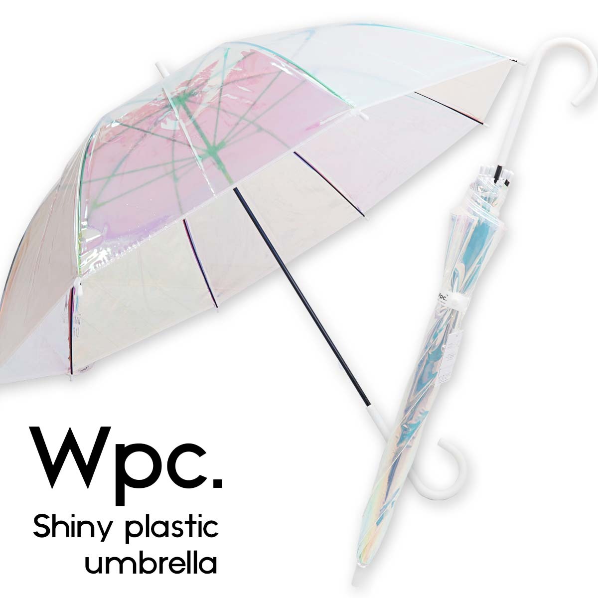 wpc 傘 w.p.c シャイニーアンブレラ 手開き shiny plastic umbrella 雨傘 Wpc. 傘 ビニール傘 ダブリューピーシー  ワールドパーティー 長傘 オーロラ :wpc-001:カヴァティーナ レディース通販館 - 通販 - Yahoo!ショッピング