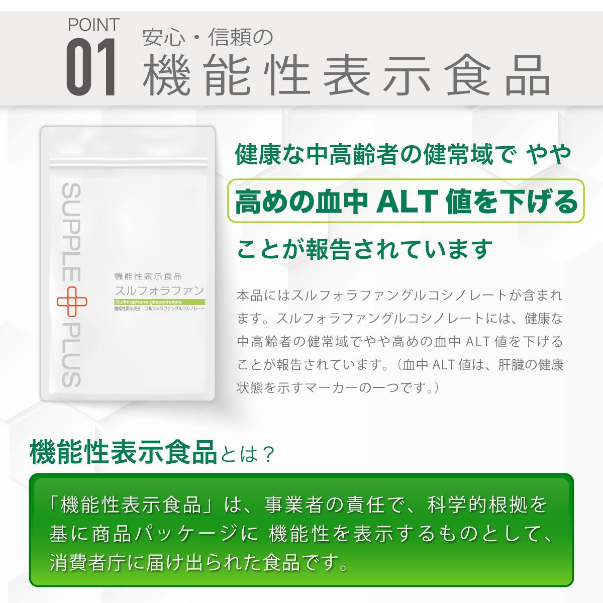 機能性表示食品 スルフォラファン × 3袋 ( 3ヵ月分 ) ALT値