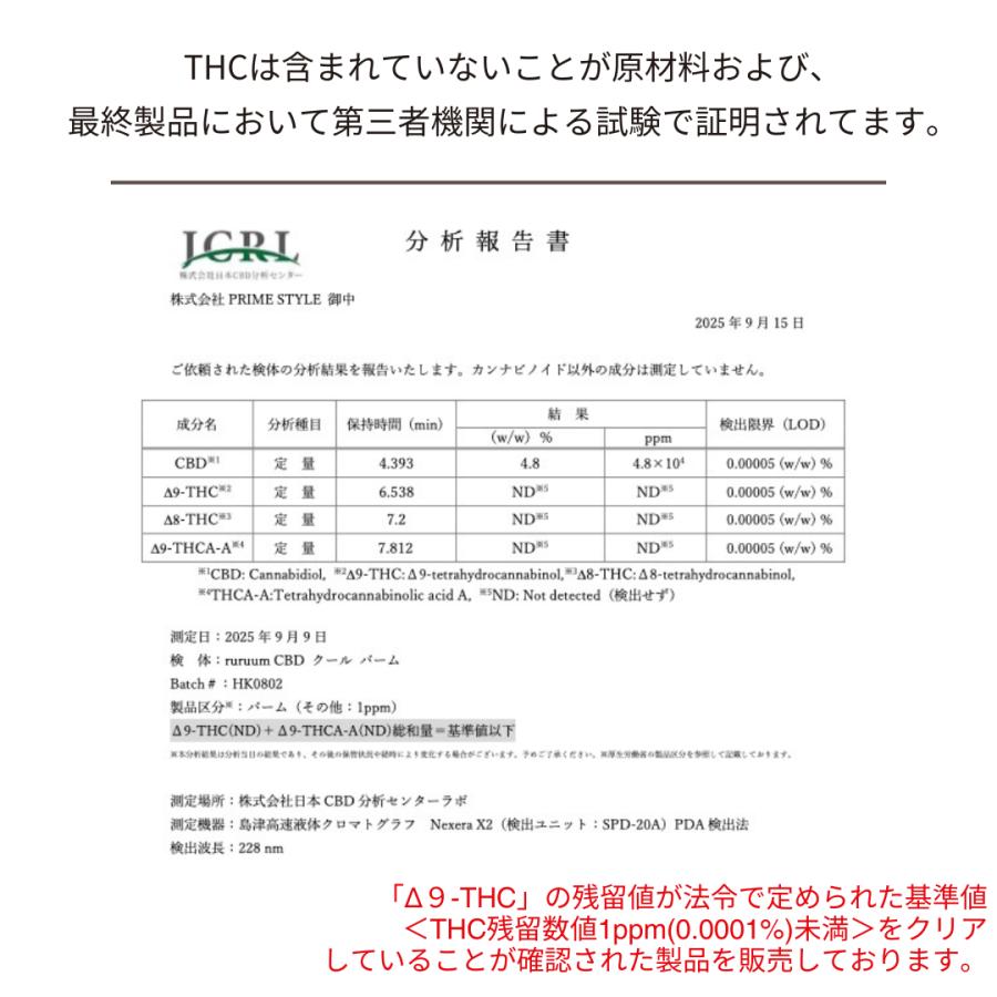 CBD バーム COOL 20g CBD1000mg ruruum ルルーム アルニカ メンソール