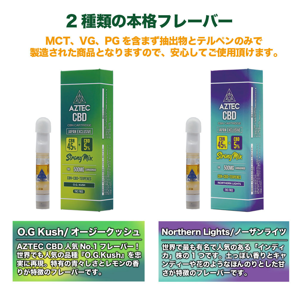 CBN カートリッジ AZTEC CBD CBN+CBD カートリッジ 1ml 500mg CBN濃度