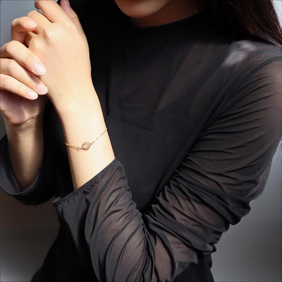 誕生石 ブレスレット チェーン トパーズ 11月 華奢 細身