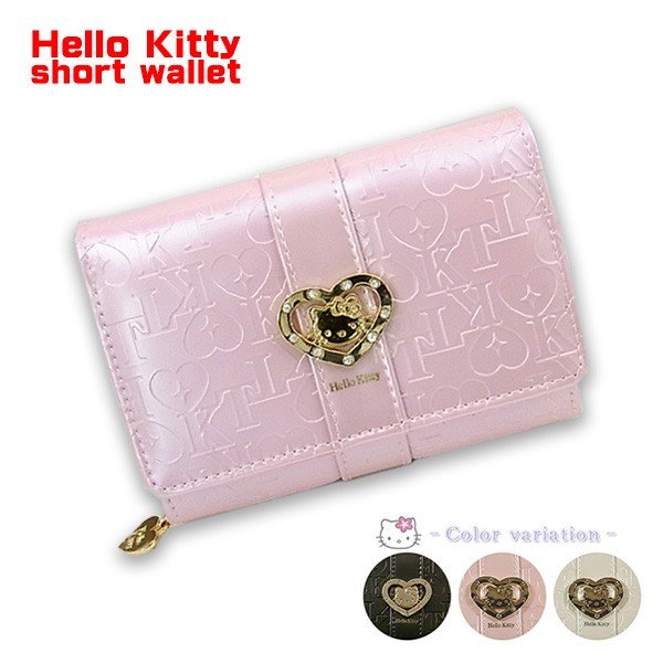 キティちゃん 二つ折り 短財布 さいふ サイフ レディース 女の子 財布 walle Hello Kitty ハローキティ 定形外郵便発送送料無料