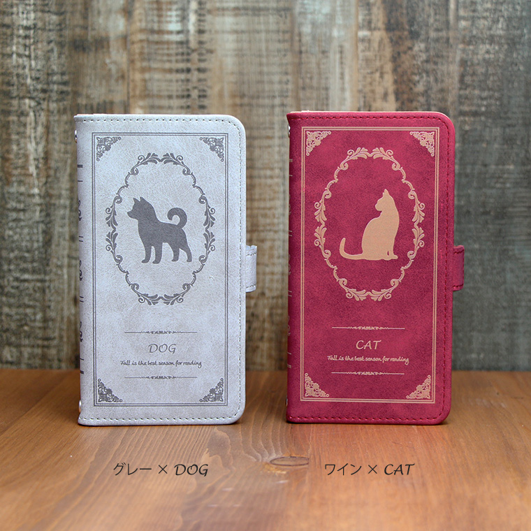 iPhone7Plus ケース 手帳型 アイフォン7プラス スマホケース スマホカバー カバー 軽い おしゃれ カード収納 古書風 動物 日記 | iPhone 7 Plus | 04