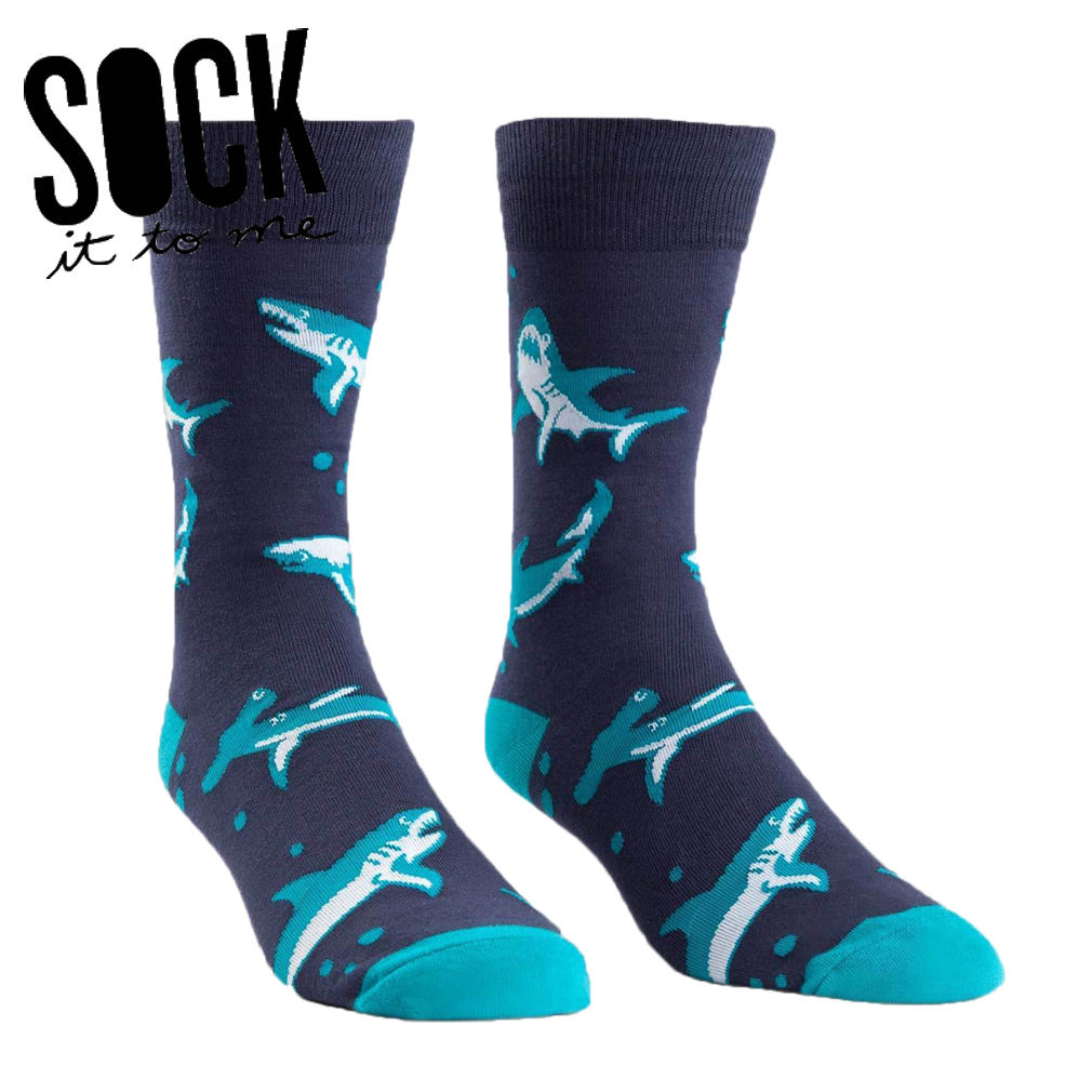 SOCK it to me ソックス メンズ 靴下 総柄 サメ 動物 クルー