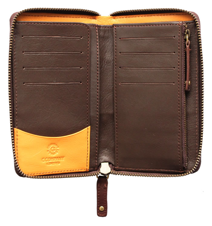 財布 二つ折り財布 ラウンド財布 オーガナイザー メモパッド 革 メンズ