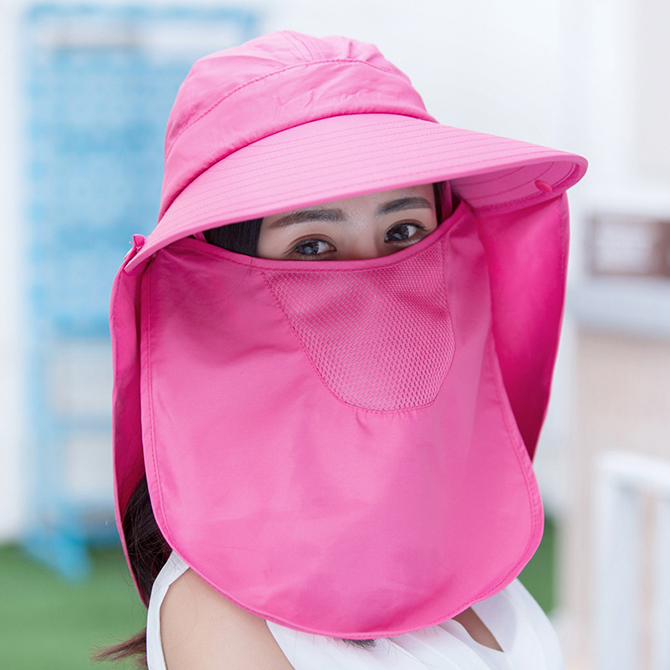 日焼け防止 帽子 レディース ピンク フェイスカバー ネックカバー 紫外線 通販