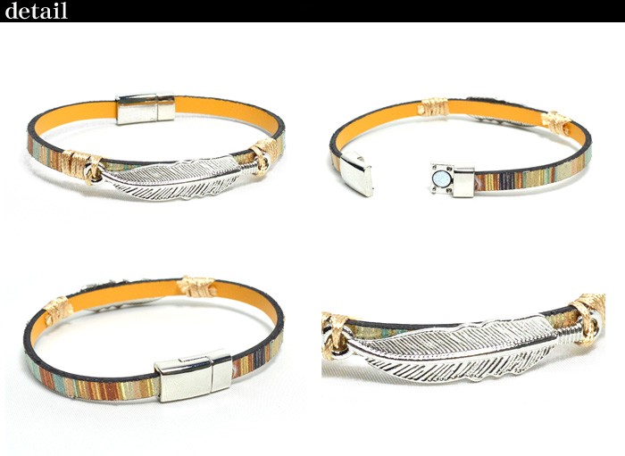 パワーストーン ブレスレット 選べる3色 レザーブレス 羽 革 ブレス 天然石 メール便送料無料 |  | 06