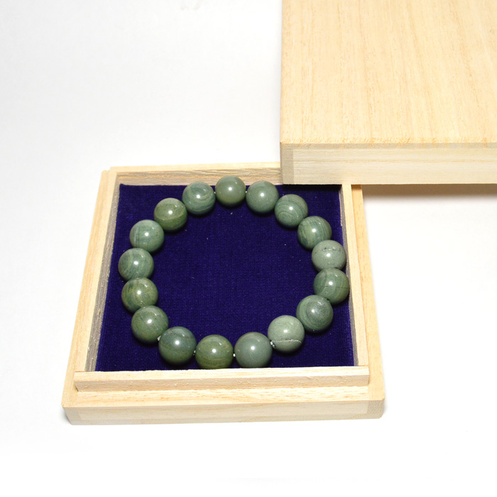 パワーストーン ブレスレット 北海道 日高産 青虎天眼 ※桐箱付き