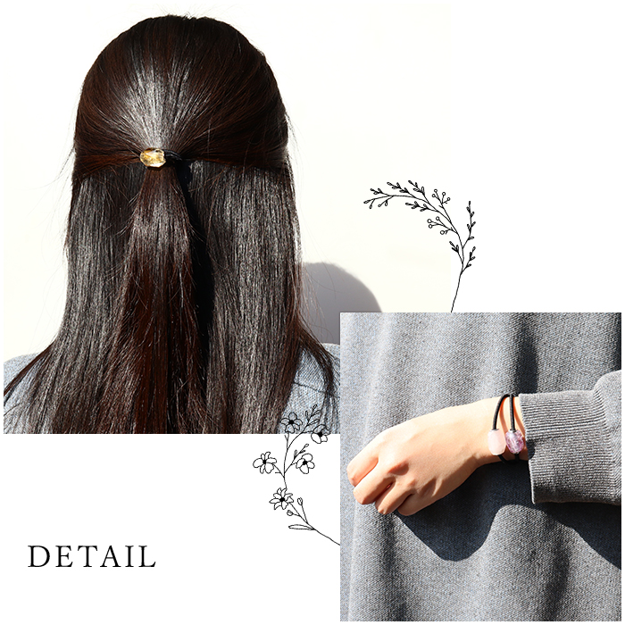 パワーストーン バレル型 ヘアゴム ヘアアクセサリー ※全8種 天然石