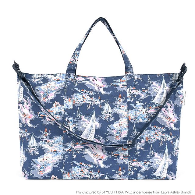 LAURA ASHLEY（ローラアシュレイ） マチ付きショルダーレッスンバッグ