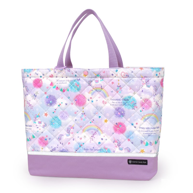 レッスンバッグ 【2026春モデル】 撥水/綿/キルティング・反射材付き お稽古バッグ トートバッグ おしゃれ かわいい 保育園 小学校 小学生 子供 キッズ 女の子 | COLORFUL CANDY STYLE | 03