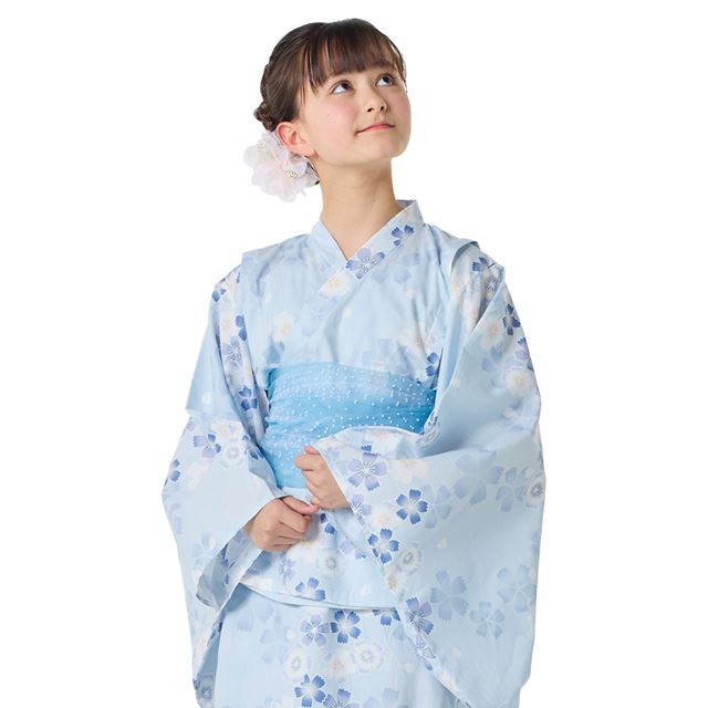 新品 浴衣 ゆかた セット 浴衣セット キッズ 紺 蝶 花 Y4-90 140 新品 浴衣 ゆかた セット 浴衣セット キッズ 子ども 紺 青 花柄