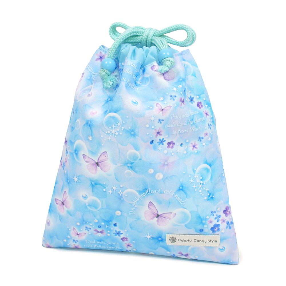 巾着・中 マチ無し給食袋 [2026春モデル] 撥水ノーアイロン 小物入れ おしゃれ かわいい 保育園 小学校 小学生 子供 キッズ 女の子 ゆうパケット配送 | COLORFUL CANDY STYLE | 03