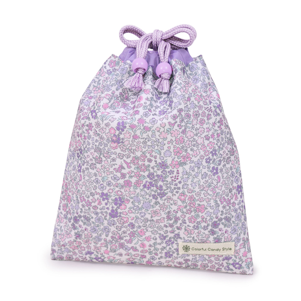 巾着・中 マチ無し給食袋 [2026春モデル] 撥水ノーアイロン 小物入れ おしゃれ かわいい 保育園 小学校 小学生 子供 キッズ 女の子 ゆうパケット配送 | COLORFUL CANDY STYLE | 10