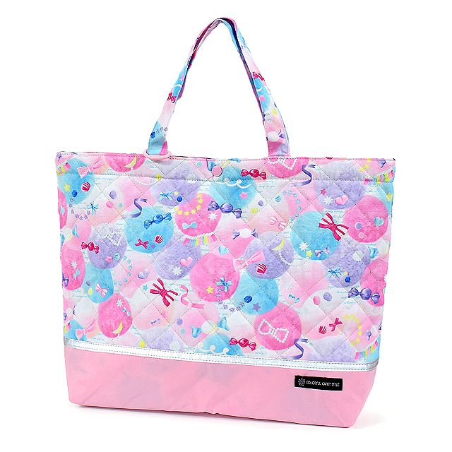レッスンバッグ　ナップサック　キラキラミシェル　クリスタルハート COLORFUL CANDY STYLE レッスンバッグ キルティング マチ付き