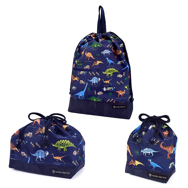 クジラと魚　体操服袋　コップ袋　お弁当袋　3点 COLORFUL CANDY STYLE（カラフルキャンディスタイル） 巾着3点セット