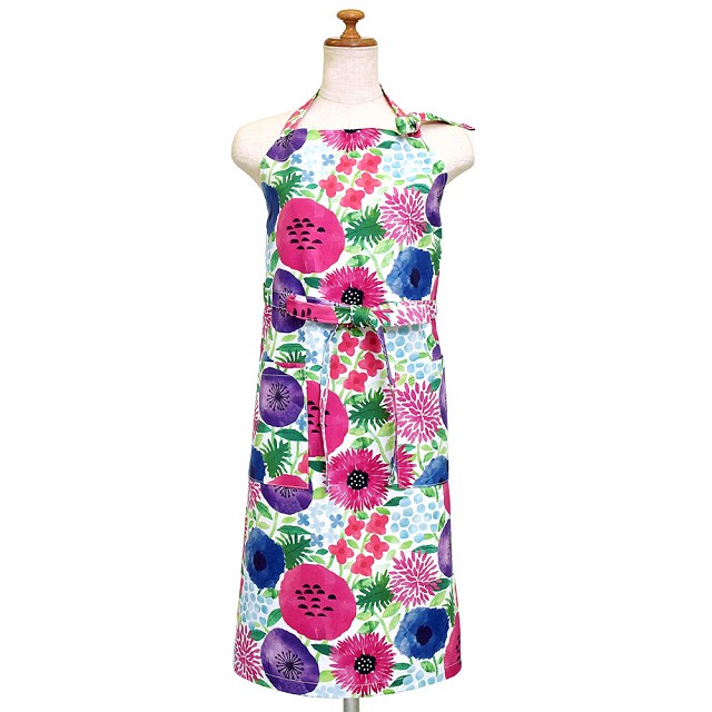 エプロン ナチュラル 北欧 花柄 ボタニカル リーフ レモン おしゃれ かわいい ワンピース カフェ 首掛け 首かけ 洗える | ブランド登録なし | 13