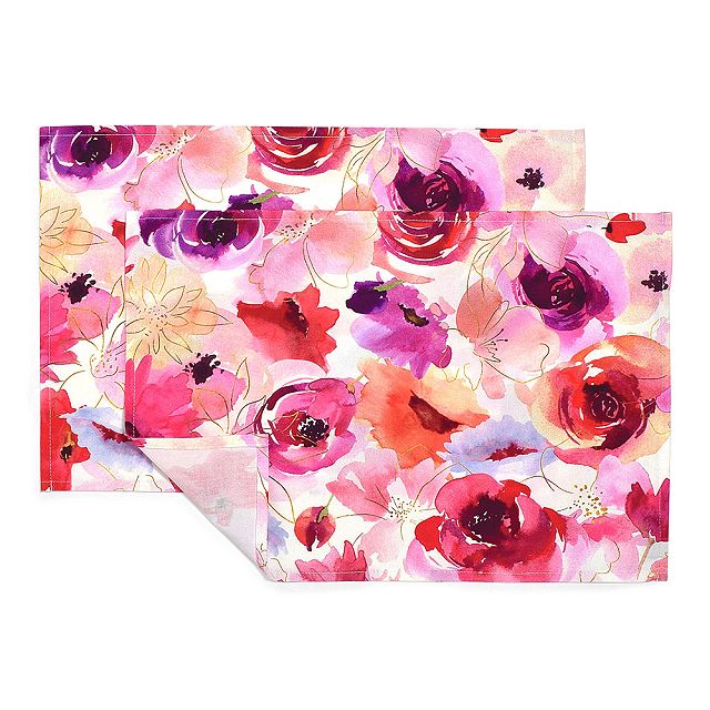 ランチョンマット 2枚セット 綿100％ 30cm×44cm スタンダード 花